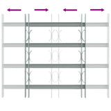 Adjustable Security Grille for Windows with 4 Crossbars 500-650 mm - 45-Degree Angle