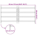 Adjustable Security Grille for Windows with 4 Crossbars 700-1050 mm - Close-Up Angle