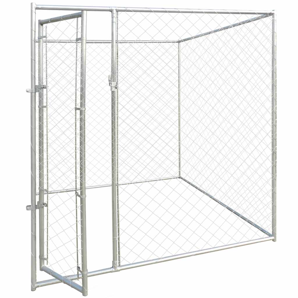 Dog Kennels Silver 192 x 192 x 195 cm Galvanised steel