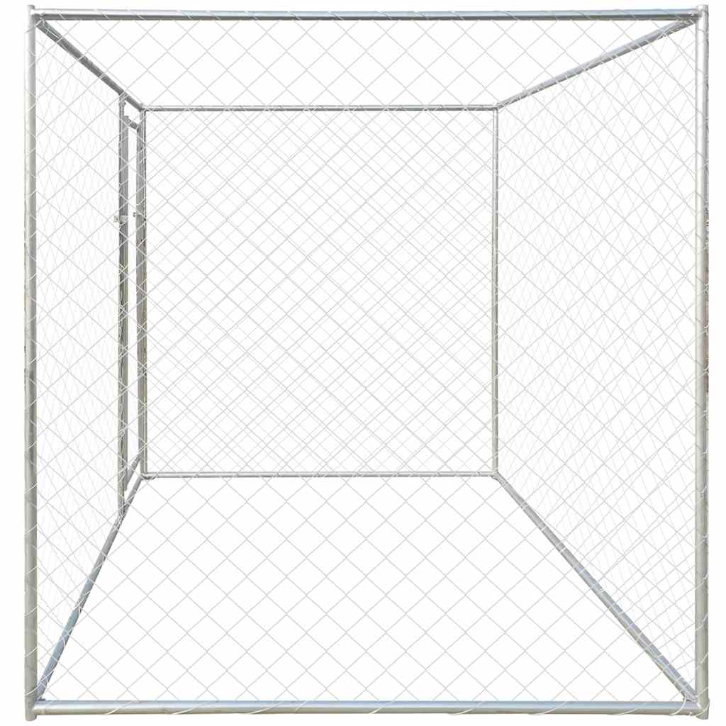 Dog Kennels Silver 192 x 192 x 195 cm Galvanised steel