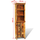 Vintage Style Reclaimed Solid Wood Bookshelf - Low Angle