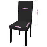 6 pcs Black Straight Stretchable Chair Cover - 45-Degree Angle