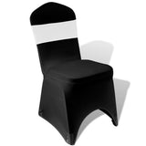 25 pcs White Stretchable Decorative Chair Band with Diamond Buckle - Top-Down View