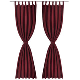 2 pcs Bordeaux Micro-Satin Curtains with Loops 140 x 175 cm - Front View