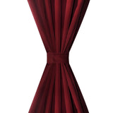 2 pcs Bordeaux Micro-Satin Curtains with Loops 140 x 175 cm - Side View