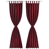 2 pcs Bordeaux Micro-Satin Curtains with Loops 140 x 245 cm - Front View