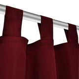 2 pcs Bordeaux Micro-Satin Curtains with Loops 140 x 245 cm - Top-Down View