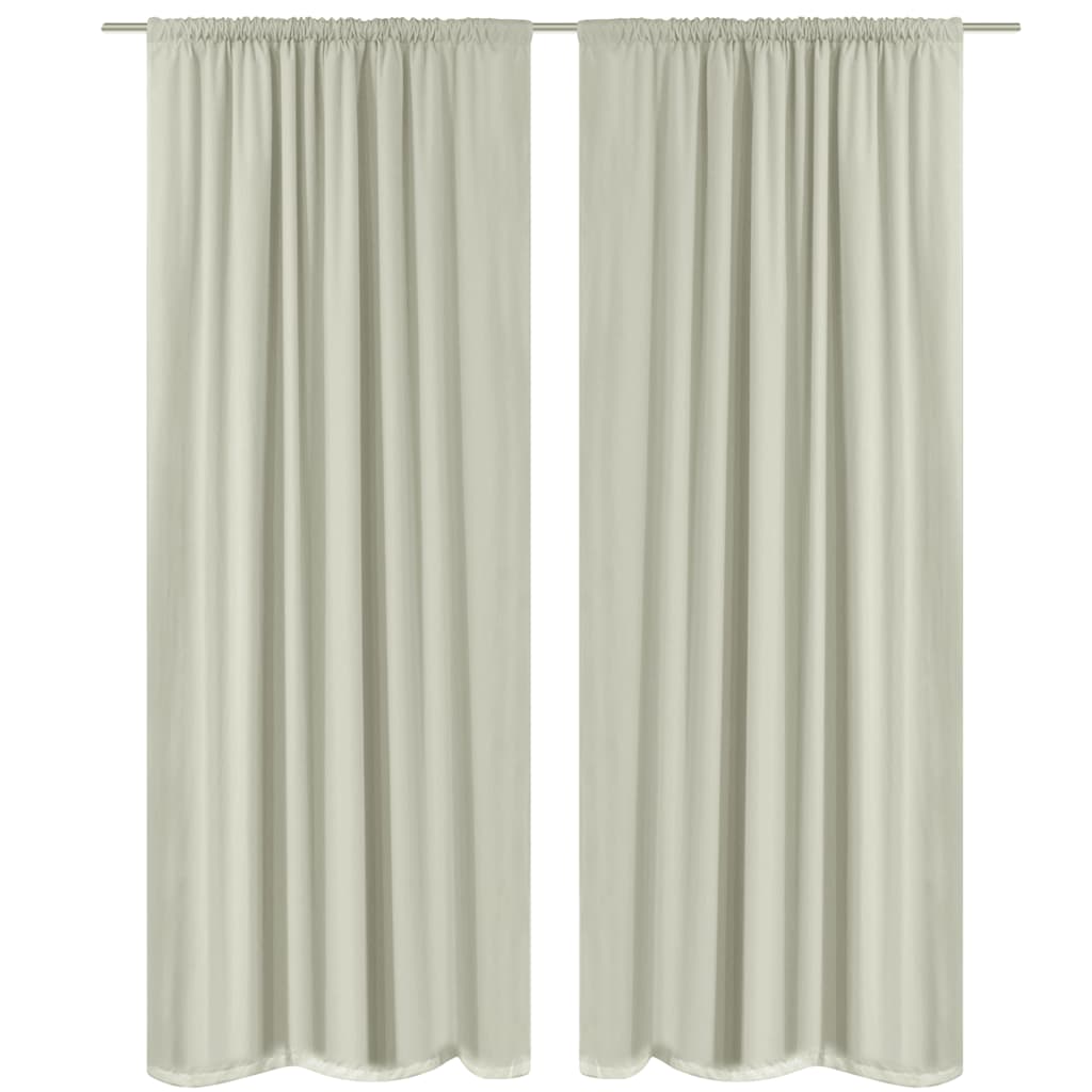 2 pcs Cream Energy-saving Blackout Curtains Double Layer 140 x 245 cm