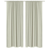 2 pcs Cream Energy-saving Blackout Curtains Double Layer 140 x 245 cm