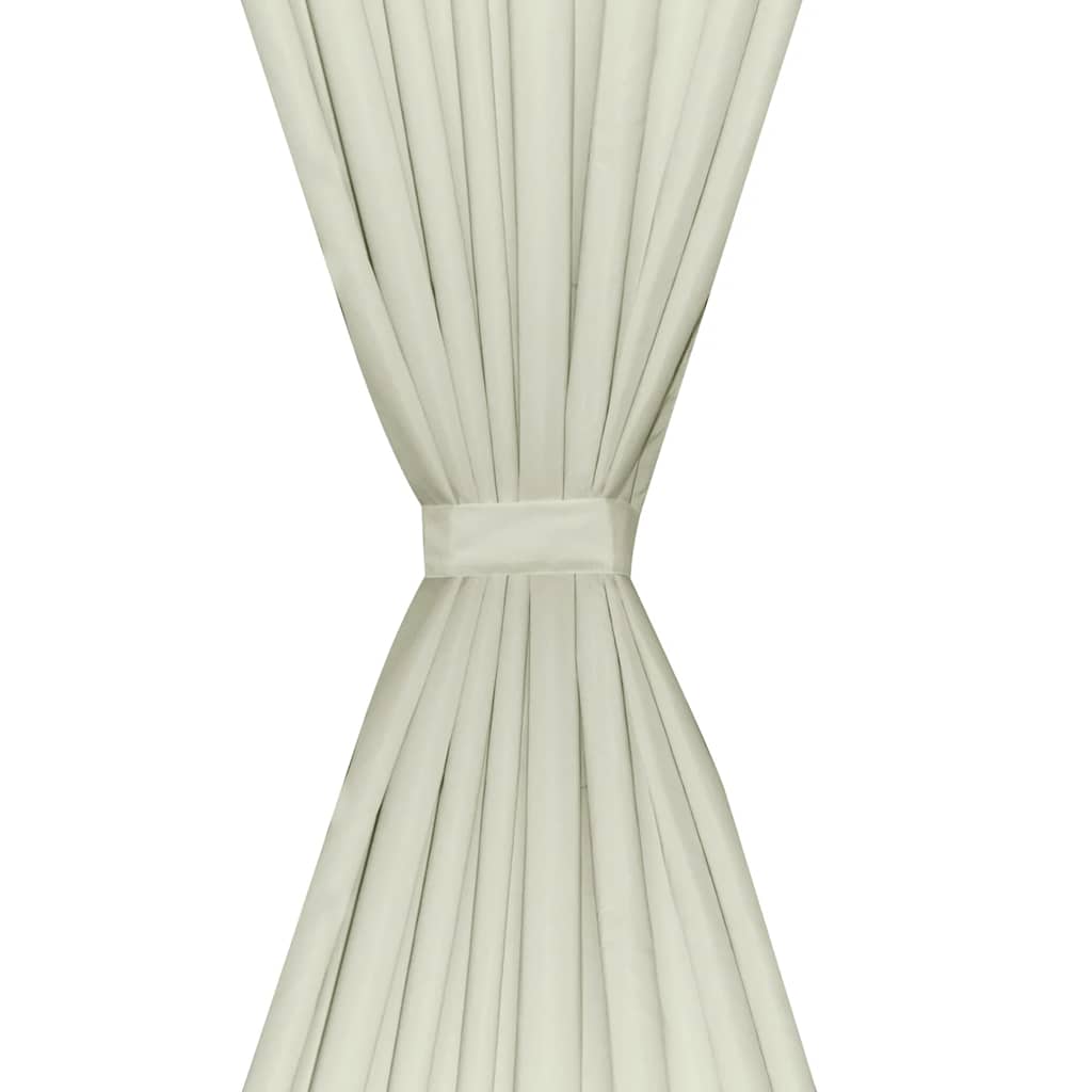 2 pcs Cream Energy-saving Blackout Curtains Double Layer 140 x 245 cm
