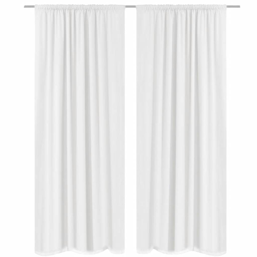 2 pcs White Energy-saving Blackout Curtains Double Layer 140 x 245 cm