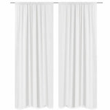 2 pcs White Energy-saving Blackout Curtains Double Layer 140 x 245 cm