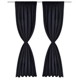 2 pcs Black Slot-Headed Blackout Curtains 135 x 245 cm