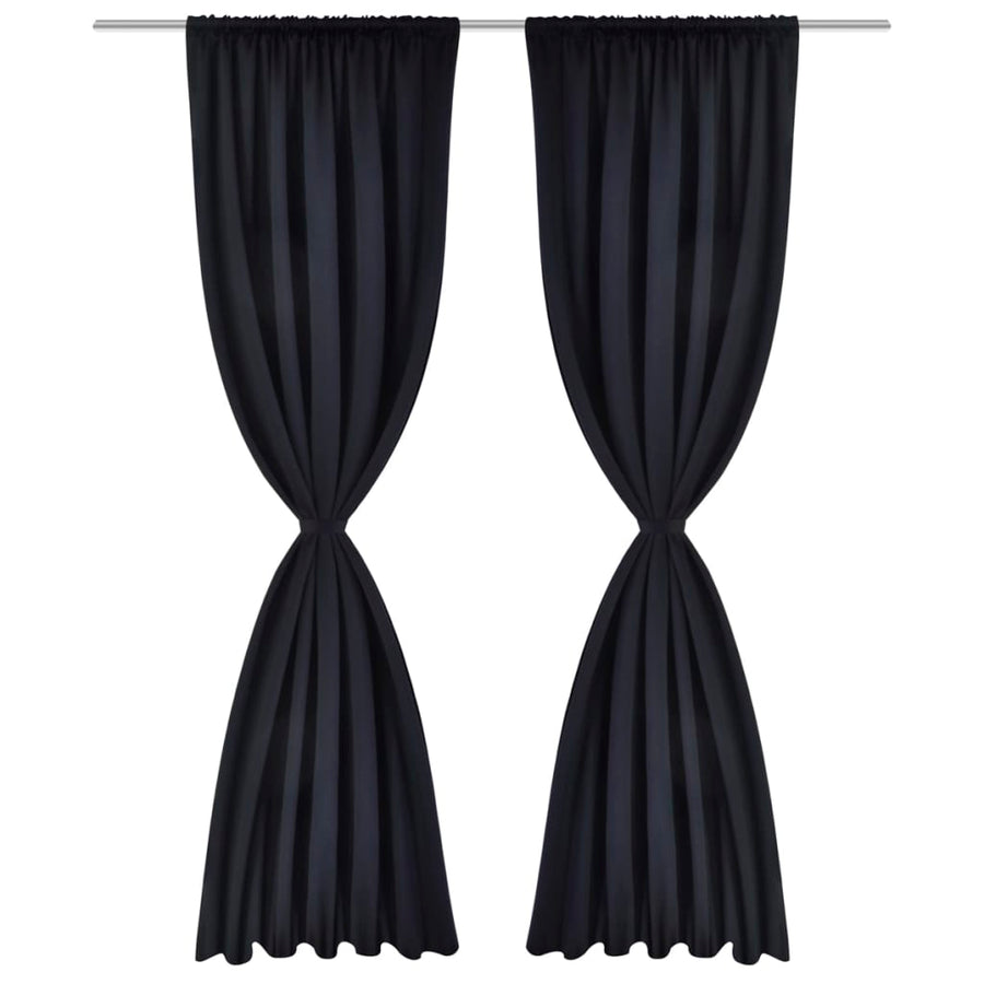 2 pcs Black Slot-Headed Blackout Curtains 135 x 245 cm