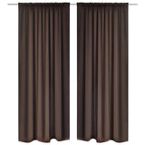 Blackout Curtains 2 pcs Slot-Headed 135 x 245 cm Brown