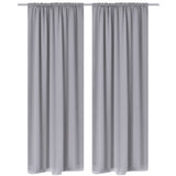 2 pcs Grey Slot-Headed Blackout Curtains 135 x 245 cm