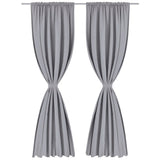 2 pcs Grey Slot-Headed Blackout Curtains 135 x 245 cm