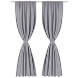 2 pcs Grey Slot-Headed Blackout Curtains 135 x 245 cm - Front View