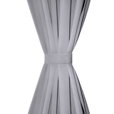 2 pcs Grey Slot-Headed Blackout Curtains 135 x 245 cm - Side View