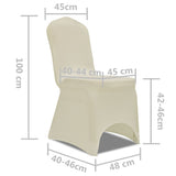 50 pcs Creme Stretch Chair Cover - Close-Up Angle