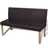 Bench 139.5 cm Dark Brown Faux Leather - Front View
