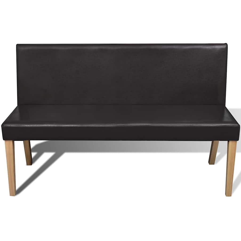 Bench 139,5 Cm Dark Brown Faux Leather