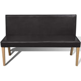 Bench 139,5 Cm Dark Brown Faux Leather - Front View