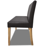 Bench 139,5 Cm Dark Brown Faux Leather - Side View