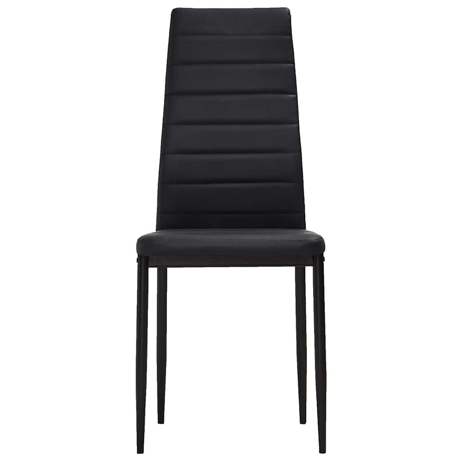 Dining Chairs 4 pcs Black Faux Leather
