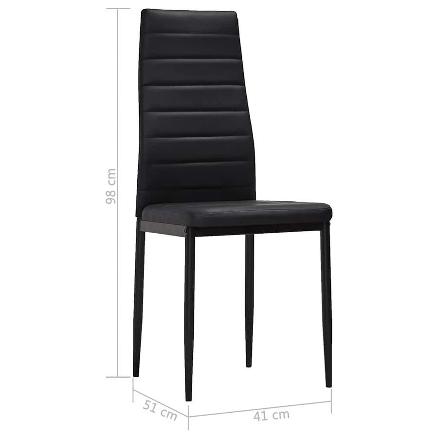 Dining Chairs 4 pcs Black Faux Leather