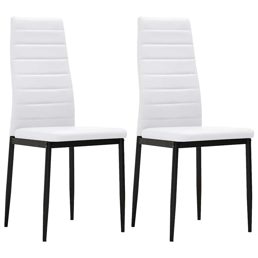 Dining Chairs 2 pcs White Faux Leather