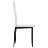 Dining Chairs 2 pcs White Faux Leather - 45-Degree Angle
