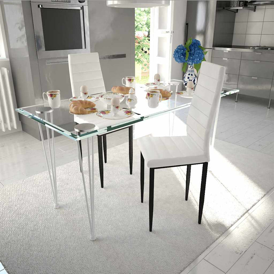 Dining Chairs 2 pcs White Faux Leather