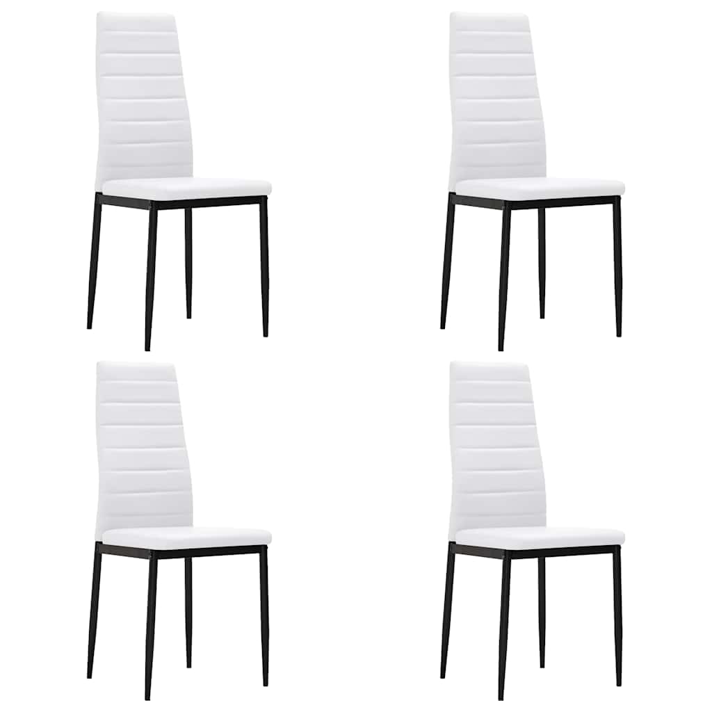 Dining Chairs 4 pcs White Faux Leather