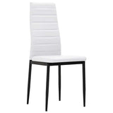 Dining Chairs 4 pcs White Faux Leather - Side View