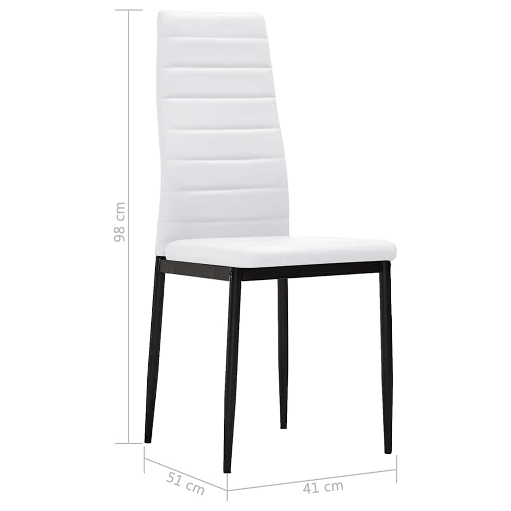 Dining Chairs 4 pcs White Faux Leather