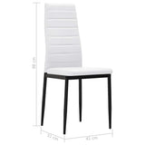 Dining Chairs 4 pcs White Faux Leather - Low Angle