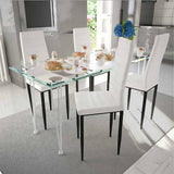 Dining Chairs 4 pcs White Faux Leather