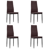 Dining Chairs 4 pcs Brown Faux Leather