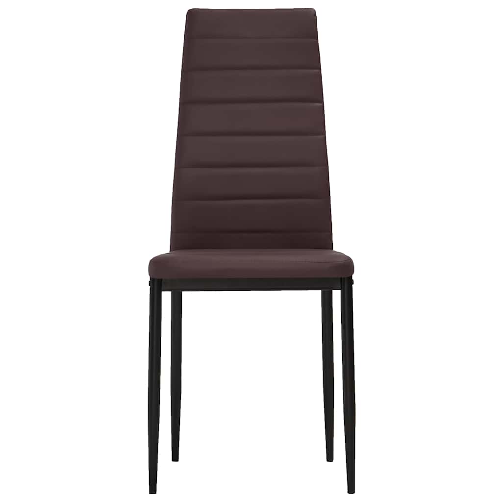 Dining Chairs 4 pcs Brown Faux Leather