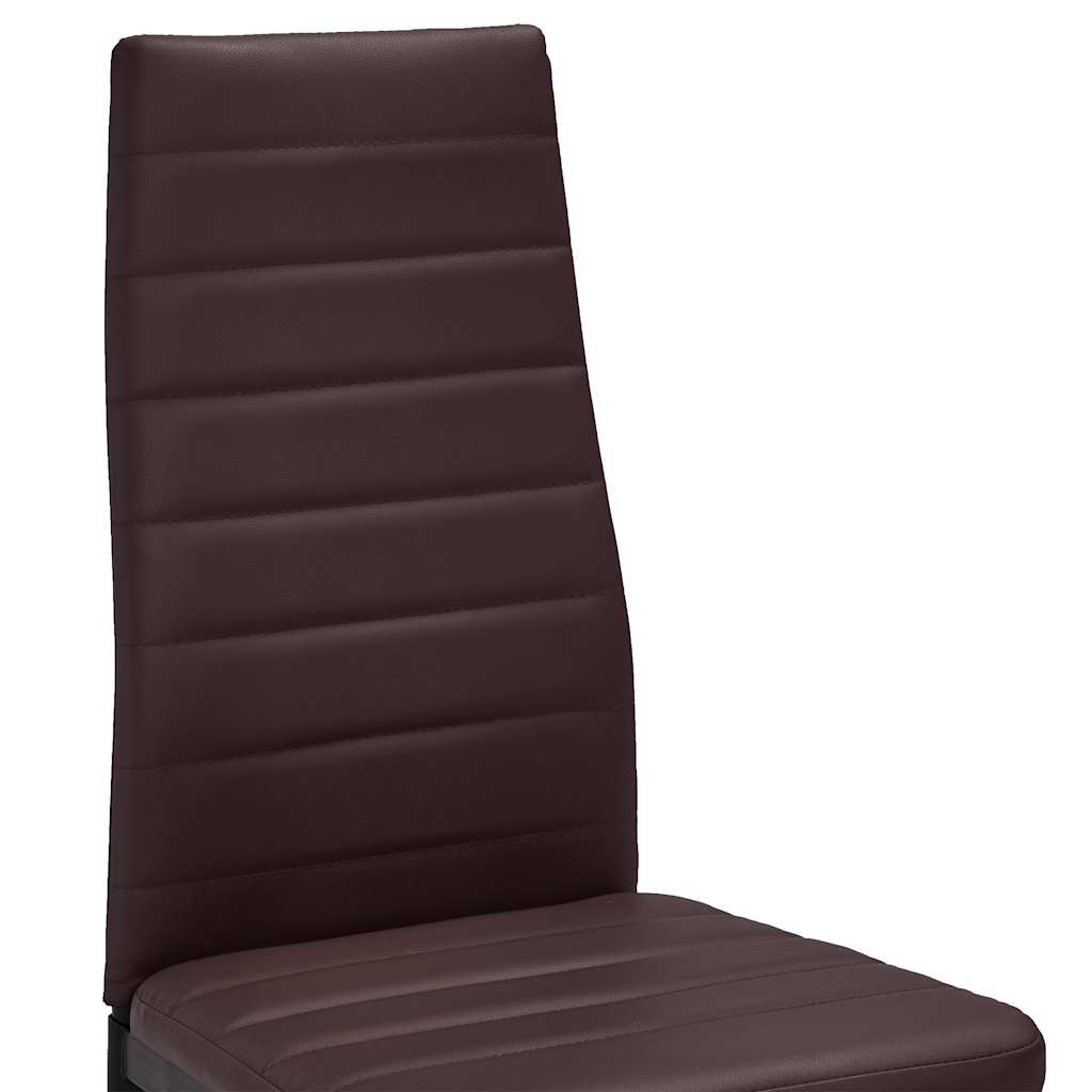 Dining Chairs 4 pcs Brown Faux Leather