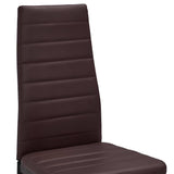 Dining Chairs 4 pcs Brown Faux Leather - Rear View