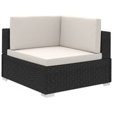 6 Piece Garden Lounge Set with Cushions Poly Rattan Black - Top-Down View