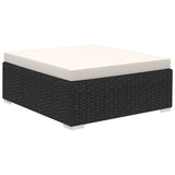 6 Piece Garden Lounge Set with Cushions Poly Rattan Black - 45-Degree Angle