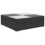 6 Piece Garden Lounge Set with Cushions Poly Rattan Black