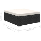 6 Piece Garden Lounge Set with Cushions Poly Rattan Black