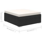 6 Piece Garden Lounge Set with Cushions Poly Rattan Black - Extra Image