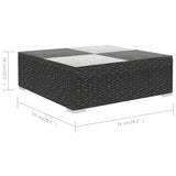 6 Piece Garden Lounge Set with Cushions Poly Rattan Black - Extra Image