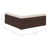 8 Piece Garden Lounge Set with Cushions Poly Rattan Brown - Extra Image