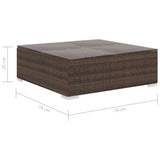 8 Piece Garden Lounge Set with Cushions Poly Rattan Brown - Extra Image